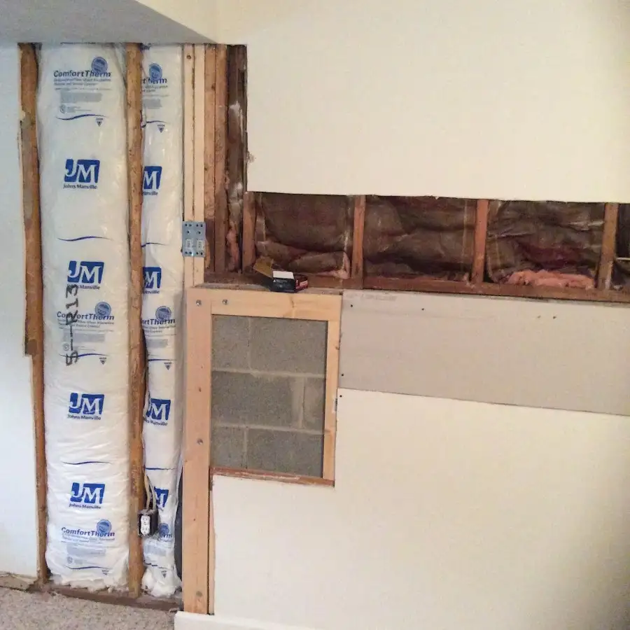 Wall insulation replacement during Contents Cleaning & Restoration in Northfield